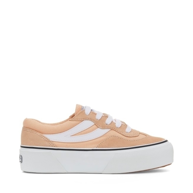 Superga 3041 Revólver Colorblock Platf Rosa Pêssego Branco