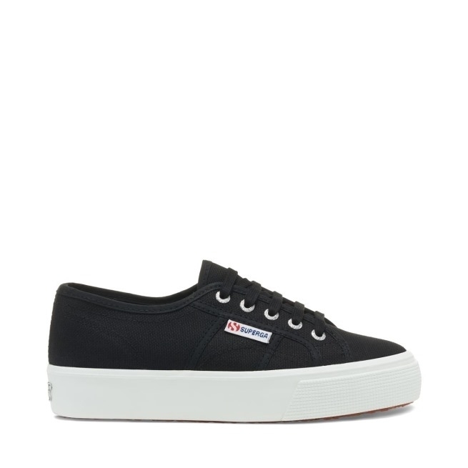 Superga 2730 Mid Platform Black-f White