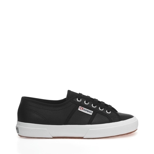 Superga 2750 Tule Couro Preto E Branco