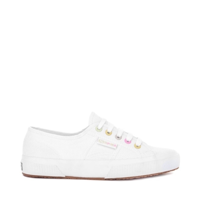 Superga 2750 Detalhes Do Arco-íris Branco-doce Multicolorido