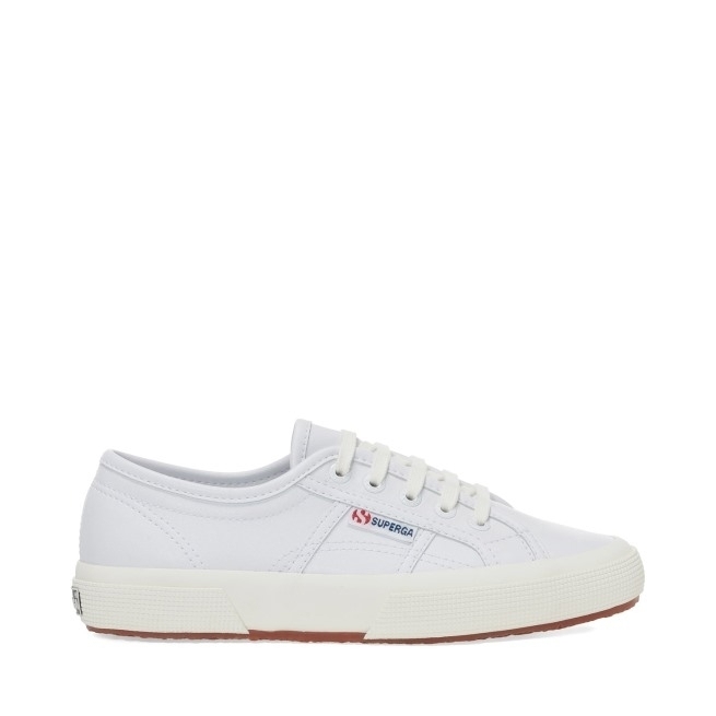 Superga 2750 Couro Sintético Vegano Branco E Branco