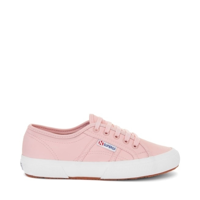 Superga 2750 Vegan Couro Sintético Rosa Branco