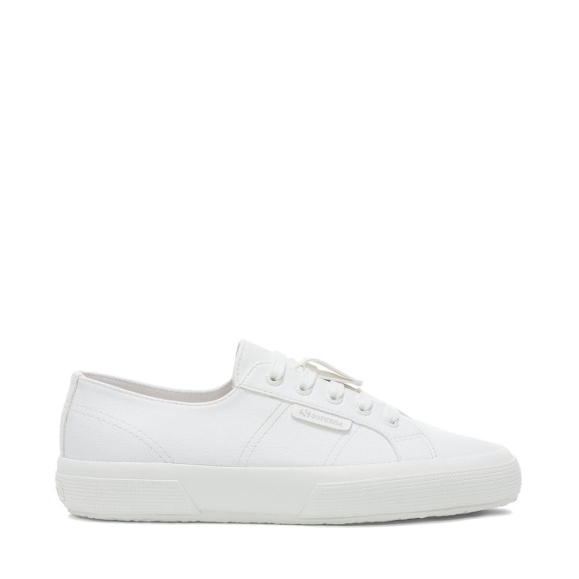 Superga 2750 Couro Sintético à Base De Uva Branco E Branco