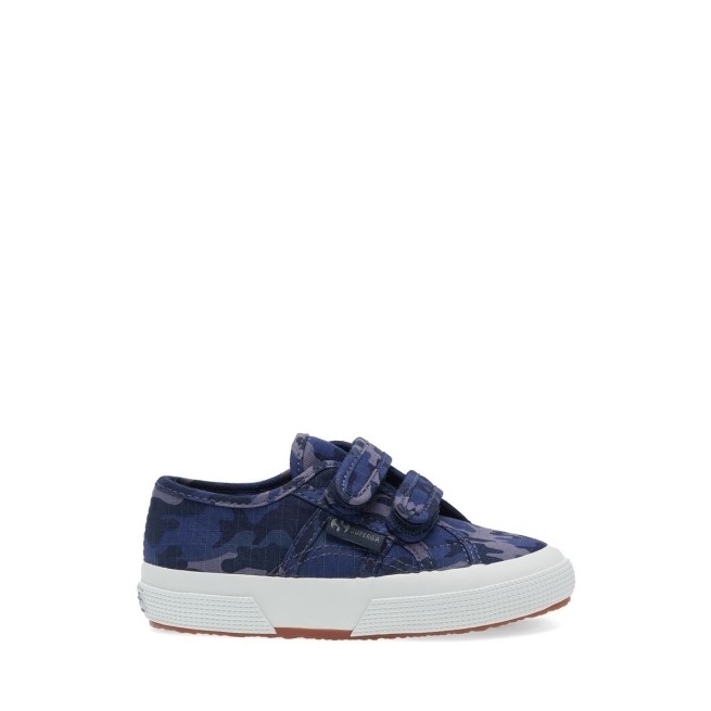Cintas Infantis Superga 2750 Camuflagem Ripstop Azul Cinza Dk Camuflagem