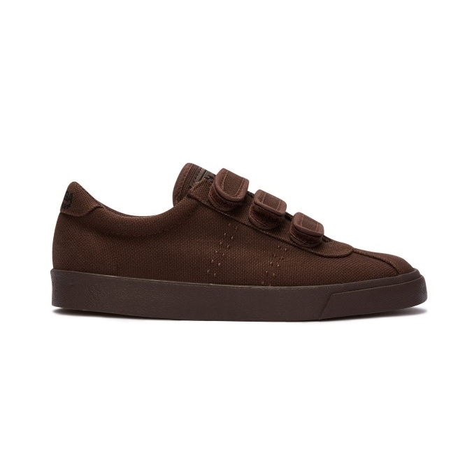 Superga 2843 Club S 3straps Algodão Chocolate Preto