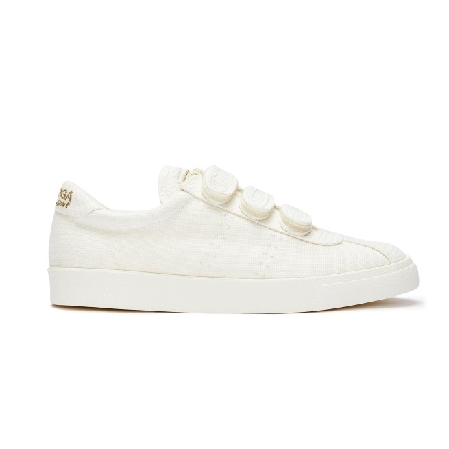 Superga 2843 Club S 3straps Algodão Branco-ouro-branco Av