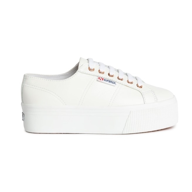 Superga 2790 Nappa óptico Ouro Rosa Branco