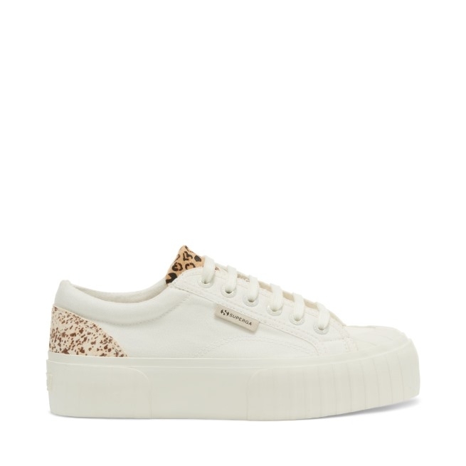 Superga 2631 Detalhes De Pelo De Panturrilha Manchas Brancas De Leopardo