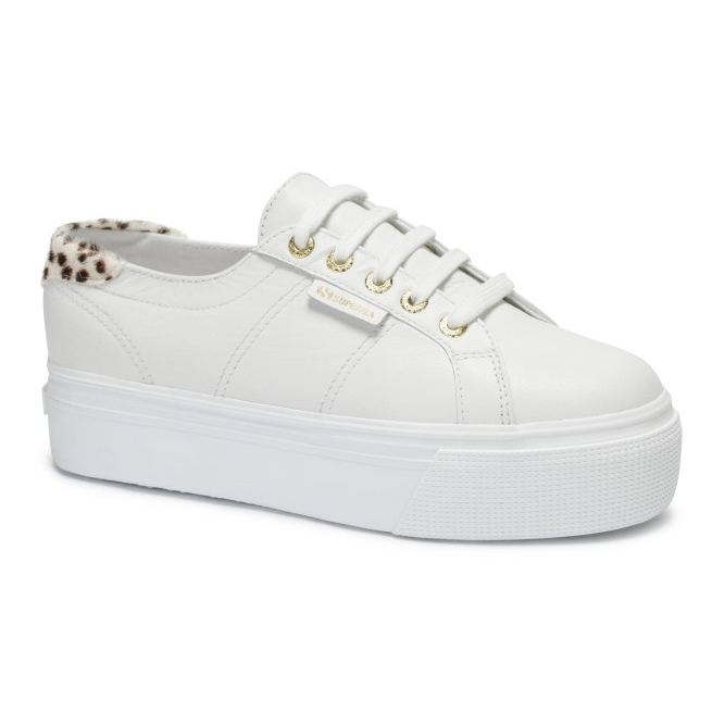 Superga 2790 Goatnappaleaw Cabelo De Pônei Branco Dálmata