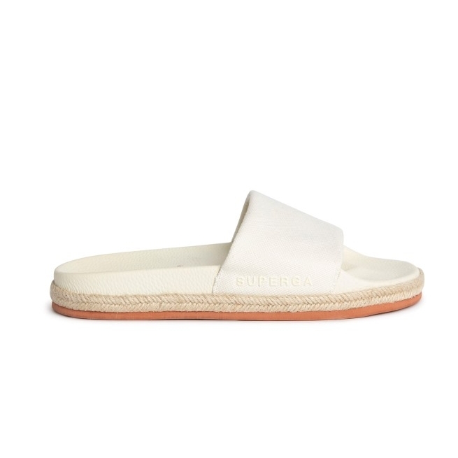 Superga 1908 Slides Corda De Lona Orgânica Beterraba Vermelha