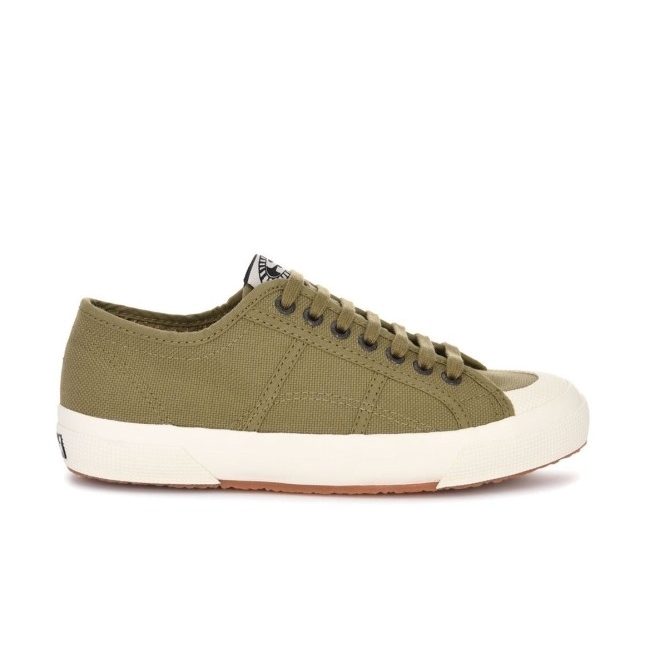 Superga 2390 Militar 7 Ilhós Verde Tortora-branco