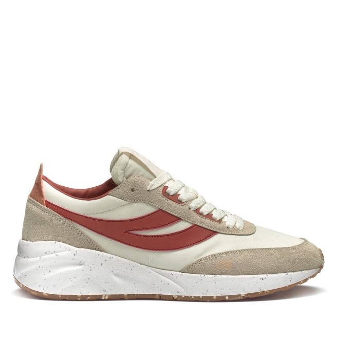 Superga 4089 Training 9ts Slim Vegan Couro Sintético Marrom Laranja Avermelhado Dusty-gre