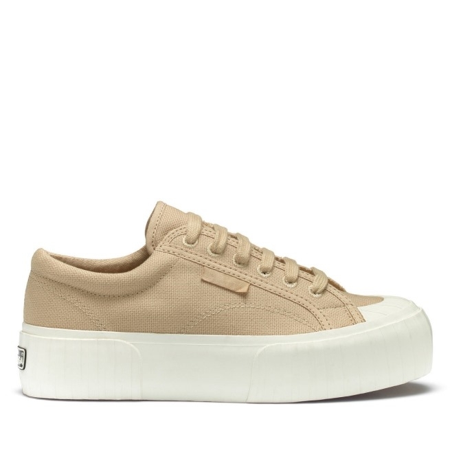 Superga 2631 Plataforma Listrada Orgânico Corante Natural Magenta-terminalia