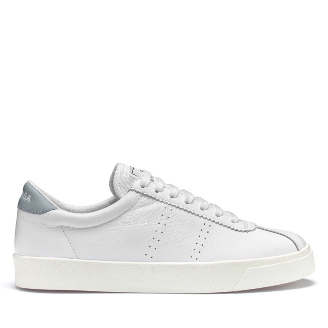 Superga 2843 Club S Comfort Couro Branco-cinza Lilla-f Avorio