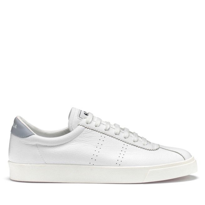 Superga 2843 Club S Comfort Couro Branco-azul Lt Cinza-f Avorio