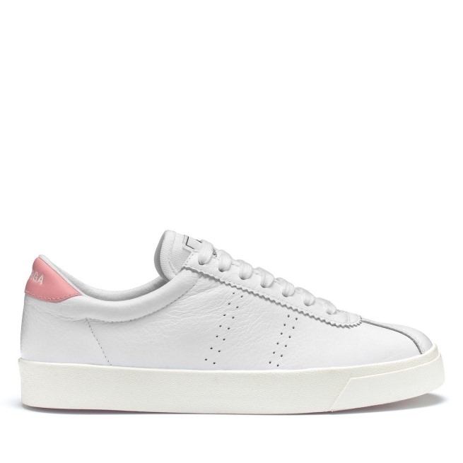 Superga 2843 Club S Comfort Couro Branco-rosa-f Avorio