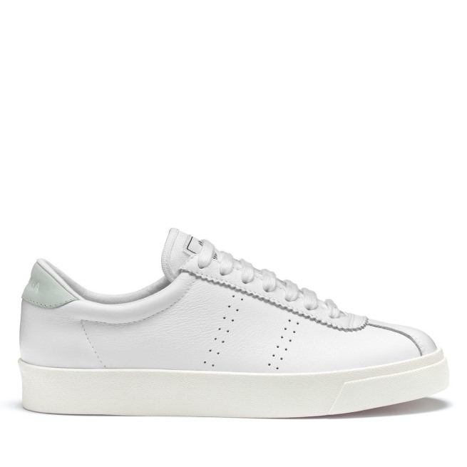 Superga 2843 Club S Comfort Couro Branco-azul Ice-f Avorio