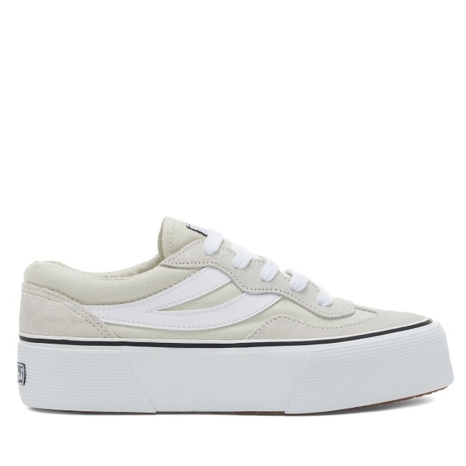 Superga 3041 Revólver Plataforma Colorblock Branco Leitoso