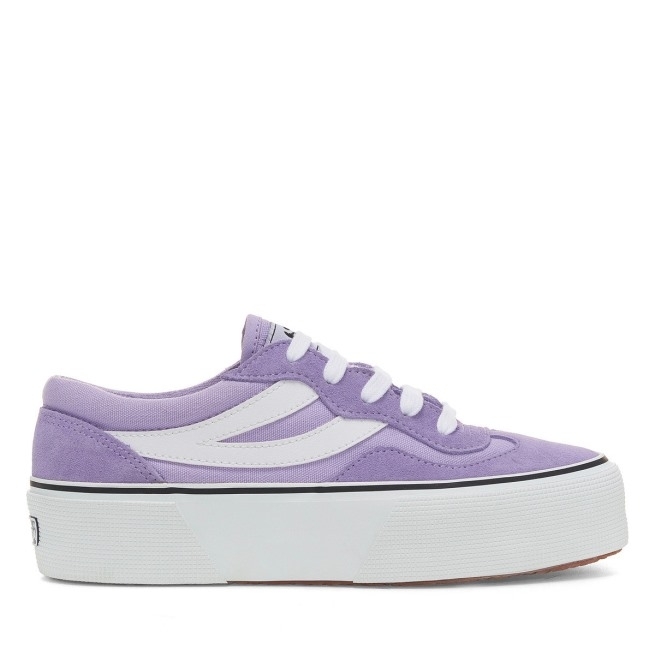 Superga 3041 Revolley Plataforma Colorblock Violeta Lilla-white
