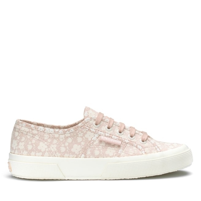 Superga 2750 Estampa Floral Branco Avorio-pele Rosa