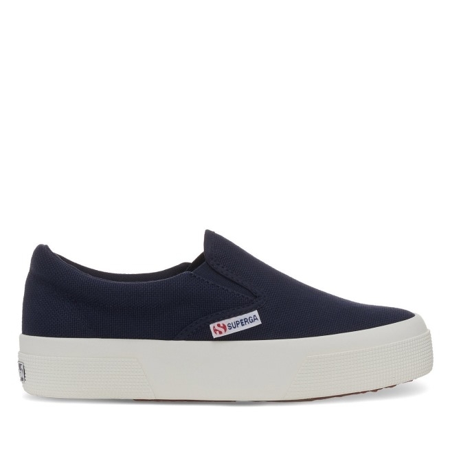 Plataforma Superga 2740 Slip On Navy-f Avorio