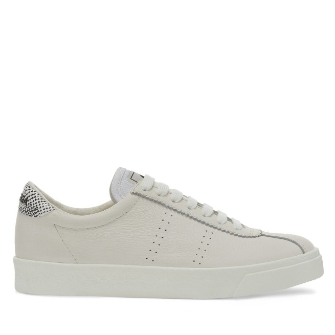Superga 2843 Club S Micro Faux Snake Branco Avorio Black Snake