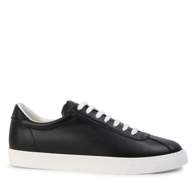 Superga 2843 Club S Couro Vegano Preto E Branco Avorio