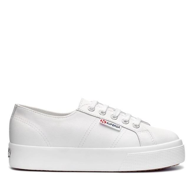 Superga 2730 Nappa Lea Branco óptico