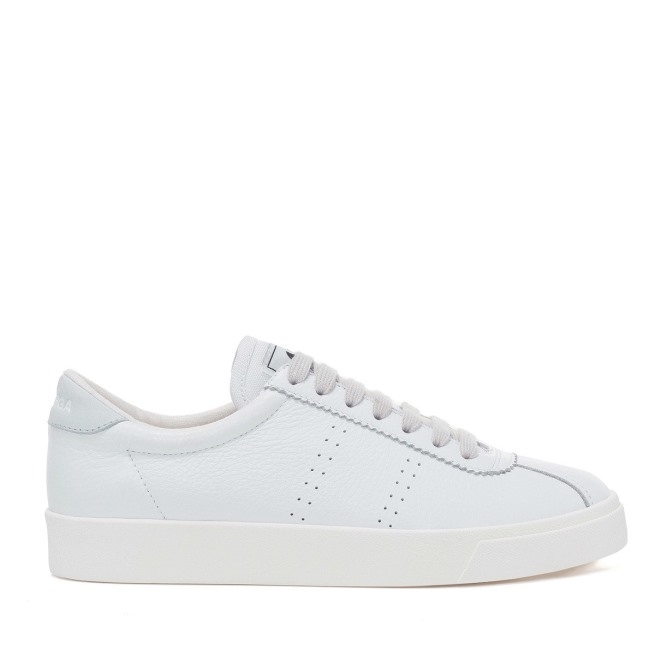 Superga 2843 Club S Comfort Couro Branco-azul Lt