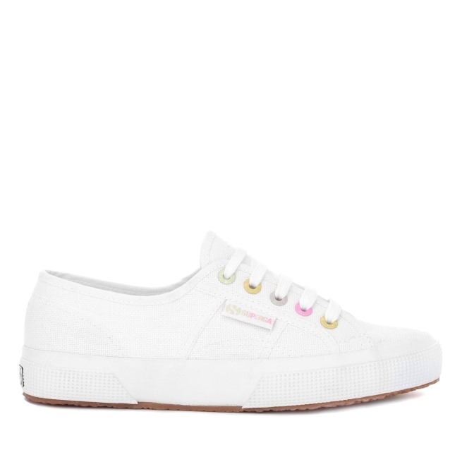 Superga 2750 Detalhes Do Arco-íris Branco-doce Multicolorido