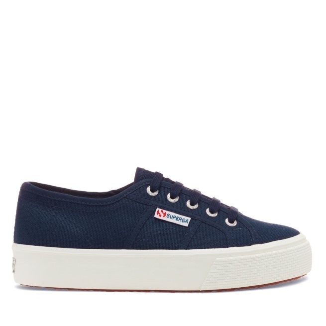 Superga 2730 Mid Platform Navy-f Branco