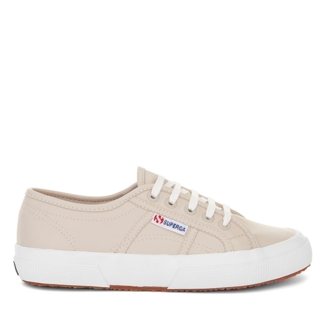 Superga 2750 Couro Vegano Branco Bege Avorio