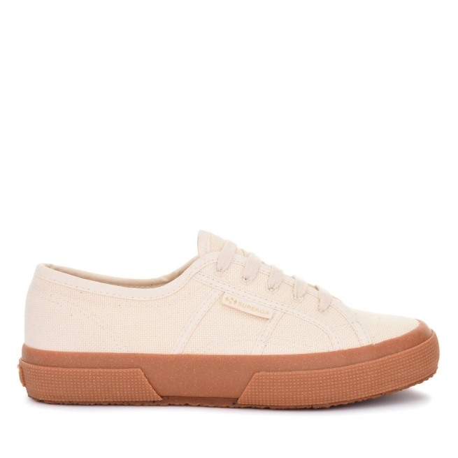 Superga 2750 Lona Orgânica Natural Goma Bege