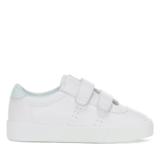 Alças Superga 2843 Kids Club S Vegan Gelo Branco-azul