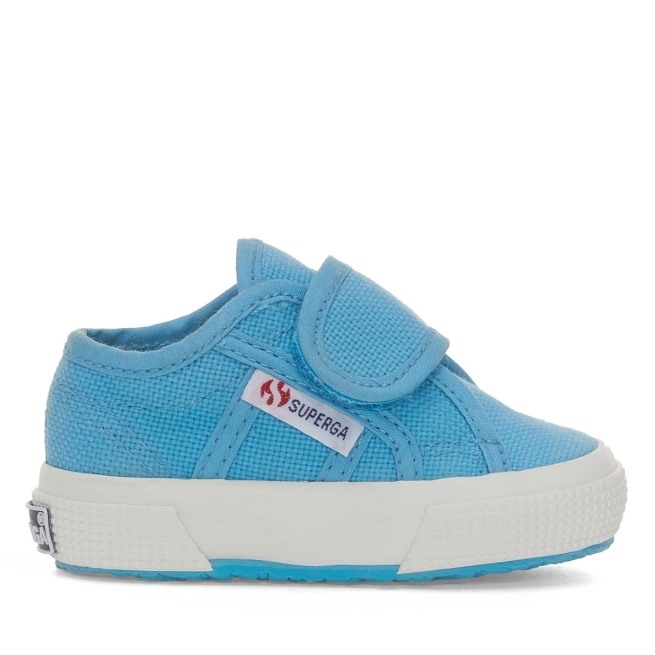 Superga 2750 Bstrap Azul Bebê Lt Dusty - F Avorio