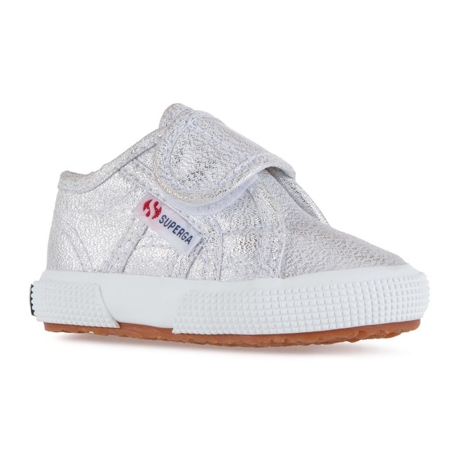 Superga 2750 Cinta Baby Cinza Lame Prata