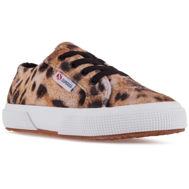 Superga 2750 Kids Print Veludo Lt Bege Leopardo