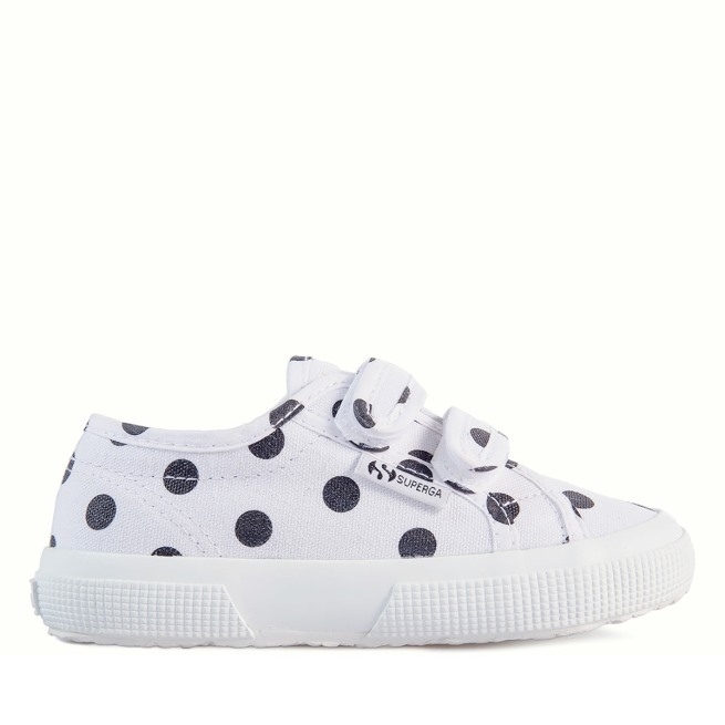 Cintas Infantis Superga 2750 Bolinhas Branco-preto