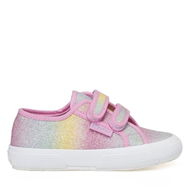Superga 2750 Kids Iridescente Microglitter Rosa Pastel Multicor