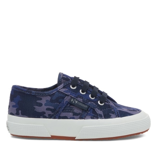 Superga 2750 Kids Camo Ripstop Azul Cinza