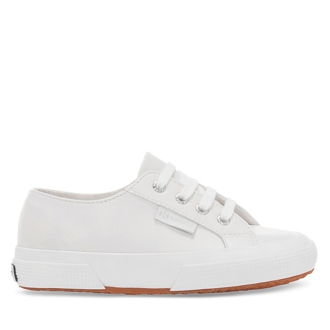 Superga 2750 Infantil Couro Sintético Vegano Branco